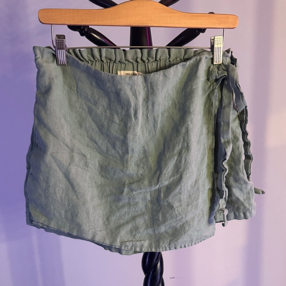 Christian Siriano Olive Wrap Skort